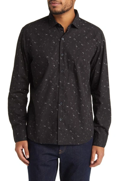 Robert Barakett Willow Way Scatter Print Button-up Shirt In Black