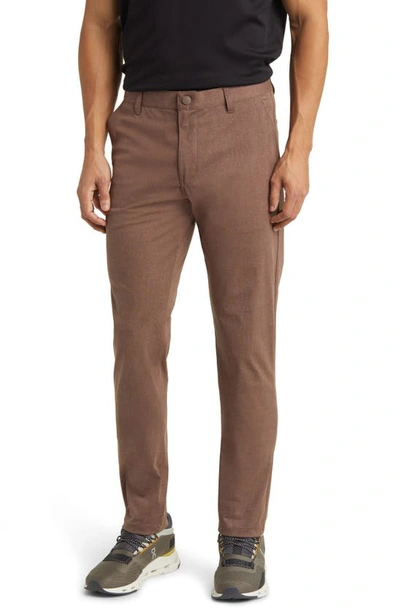 Rhone Commuter Slim Fit Pants In Deep Taupe/coffee Print