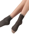 Oroblu Assorted 2-pack Twins Two Chance Crew Socks In Black-camel
