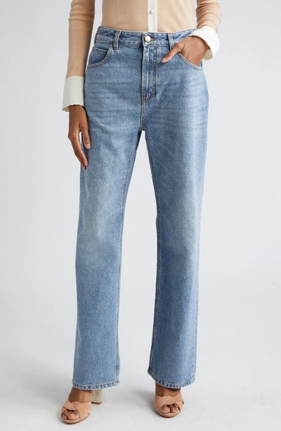 Chloé High Waist Flare Leg Jeans In Foggy Blue