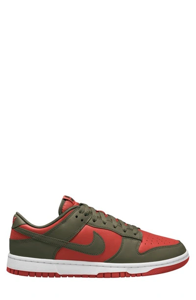 Nike Dunk Low Retro Bttys Sneaker In Mystic Red/ Cargo Khaki/ White
