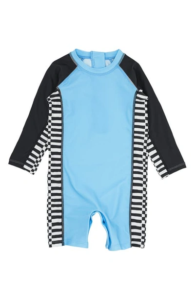 Feather 4 Arrow Babies' Kids' Shorebreak Long Sleeve One-piece Rashguard Swimsuit In Crystal Blue