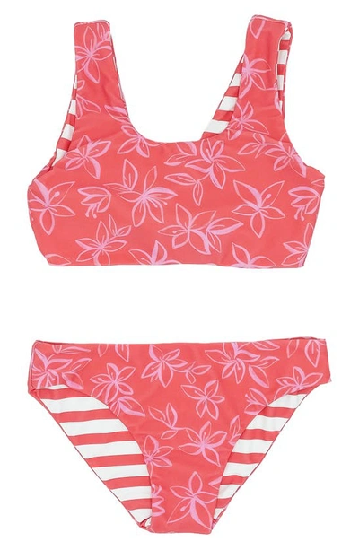 Feather 4 Arrow Kids' Island Hopper Two-piece Swimsuit In Sugar Coral