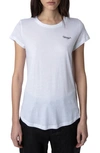 Zadig & Voltaire Woop Amour Cotton-blend T-shirt In Blanc