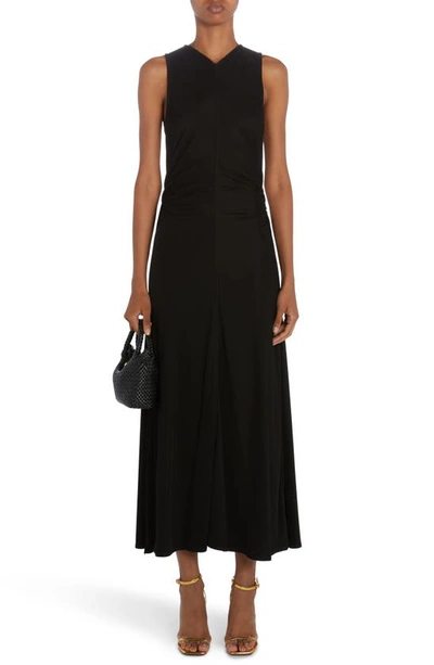 Bottega Veneta V-neck Cutout Jersey Dress In Black