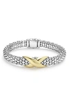 Lagos Embrace Center X Bracelet In Silver/ Gold