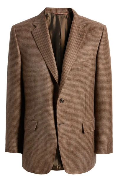 Canali Houndstooh Siena Regular Fit Cashmere Sport Coat In Tan