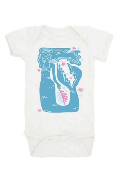 Feather 4 Arrow Babies' Mermaid Cotton Graphic Bodysuit In White