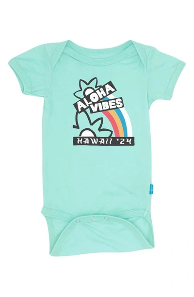 Feather 4 Arrow Babies' Aloha Vibes Cotton Graphic Bodysuit In Beach Glass