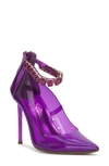 Jessica Simpson Samiyah Embellished Ankle Strap Pointed Toe Pump In Iris