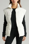 Zella Puffer Vest In Ivory Egret