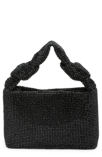 Jessica Mcclintock Everleigh Crystal Mesh Shoulder Bag In Black