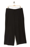 Max Studio Ponte Crop Wide Leg Pants In Black