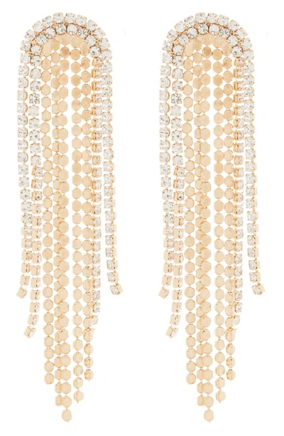 Tasha Crystal Mesh Fringe Earrings In Gold