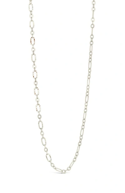 Sterling Forever Elysia Mixed Link Necklace In Silver