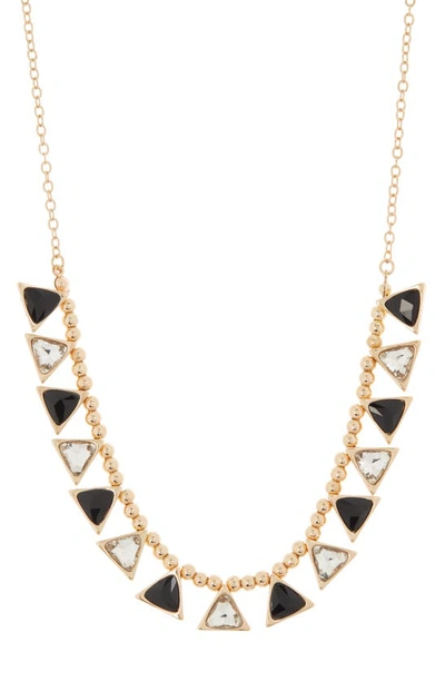 Stephan & Co. Crystal Triangle Frontal Necklace In Gold
