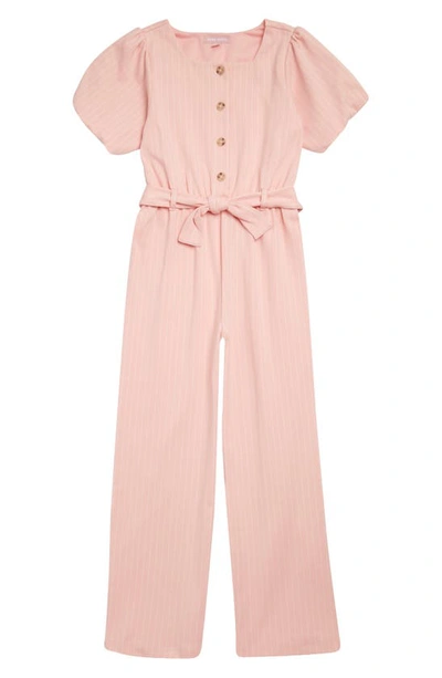 Bcbg Kids' Short Sleeve Jumpsuit In Blush