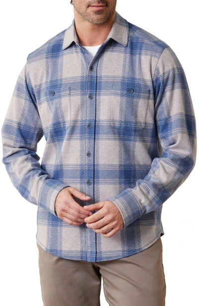 Tommy Bahama Fireside Newport Plaid Knit Button-up Shirt In Dockside Blue