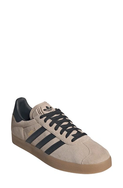 Adidas Originals Gender Inclusive Gazelle Sneaker In Taupe/ Night Indigo/ Gum 3