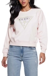 Guess Embellished Logo Sweatshirt In Low Key Pink