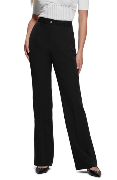 Guess New Carla Stretch Twill Straight Leg Trousers In Black