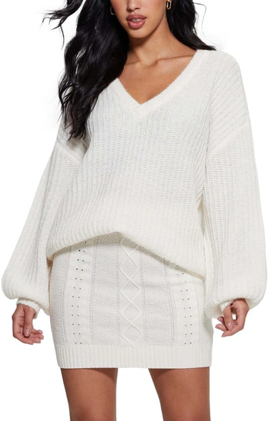 Guess Nara Rib Sweater In Dove