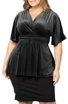 Kiyonna Park Avenue Velvet Top In Onyx