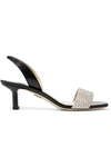 Paul Andrew Longo Leather And Python Slingback Sandals In Black