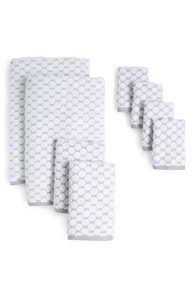 Caro Home 8-piece Towel Set In White Grey