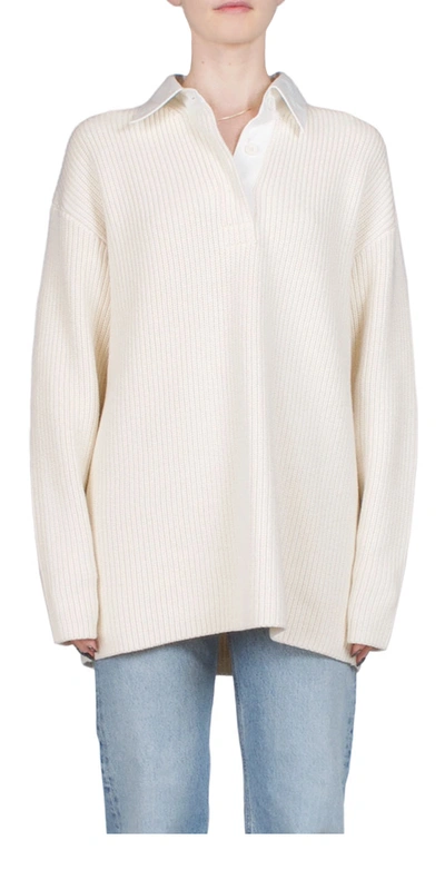 6397 Rugby Sweater Ivory In Neutral
