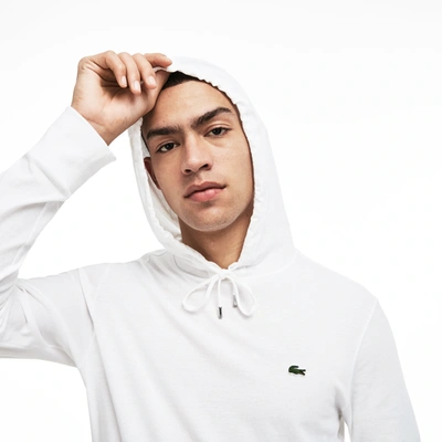 Lacoste Men's Cotton Jersey Hooded T-shirt - M - 4 In White