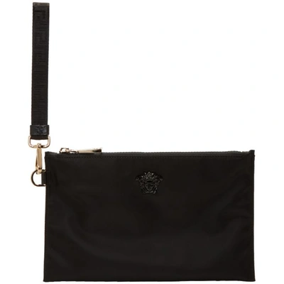 Versace Black Nylon Medusa Pouch In Knjoc Black