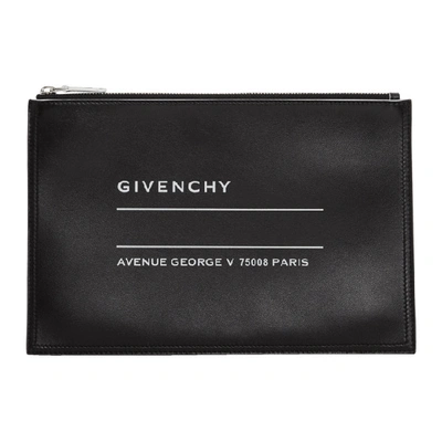 Givenchy Medium Iconic Address Lambskin Pouch - Black