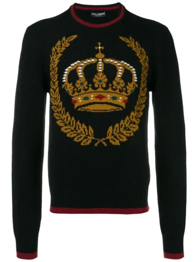 Dolce & Gabbana Intarsia Knit In Wool And Cashmere In Multi-colored