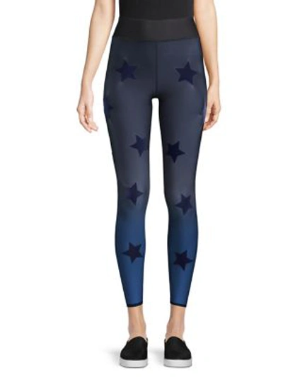 Ultracor Velvet Star Ombre Leggings In Gradient Blue