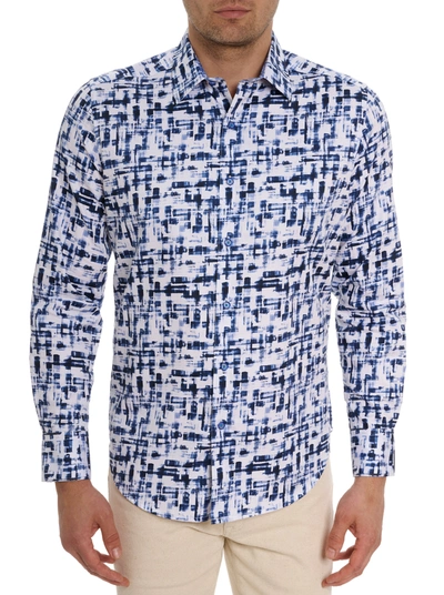 Robert Graham Deluca Long Sleeve Button Front Shirt In Blue