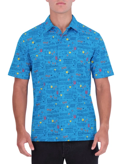 Robert Graham Negroni Polo In Light Blue