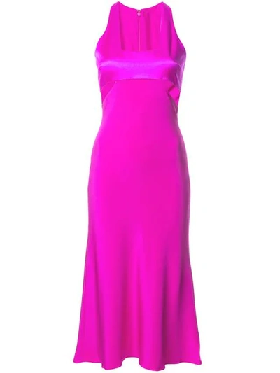 Cushnie Et Ochs Square-neck Sleeveless Cutout-waist Silk Midi Dress In Pink
