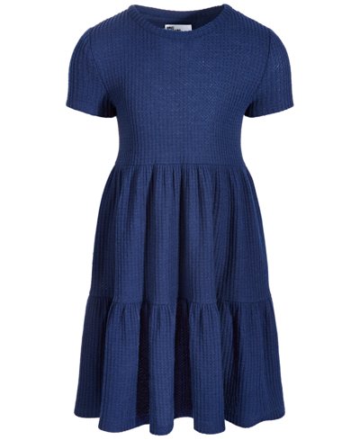 Epic Threads Kids' Toddler & Little Girls Short-sleeve Waffled Tiered Dress, Created For Macy's In Navy Sea