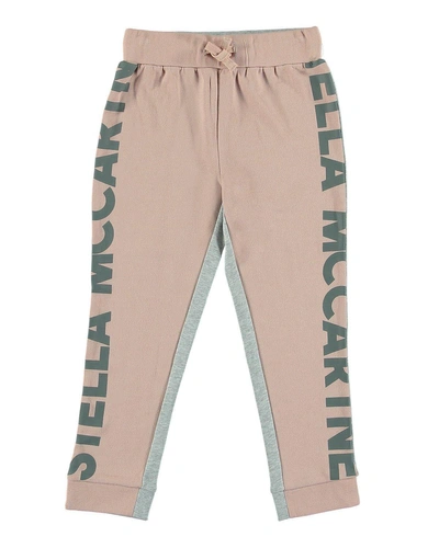 Stella Mccartney Two-tone Logo-sides Athletic Pants In Pink