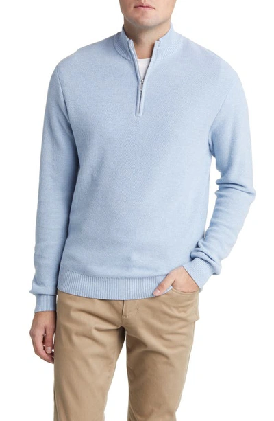 Peter Millar Nevis Twisted Quarter-zip Sweater In Cottage Blue