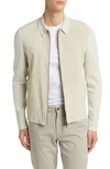 Ted Baker Pieter Mixed Media Zip Jacket In Taupe