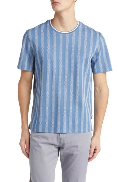 Ted Baker Estat Cable Stripe Jacquard T-shirt In Mid Blue
