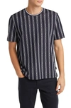 Ted Baker Estat Cable Stripe Jacquard T-shirt In Navy
