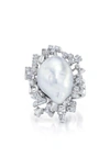 Mindi Mond 18k White Gold South Sea Baroque Pearl Diamond Ring