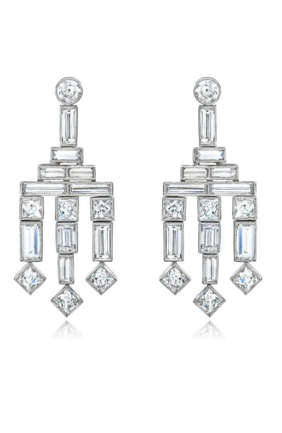 Mindi Mond Frenchie Diamond Chandelier Earrings In Platinum