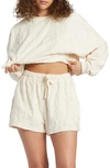 Billabong Loosen Up Jacquard Terry Cloth Shorts In Ivory White