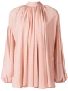 Stella Mccartney Tanya Silk Georgette Peasant Blouse In Pink