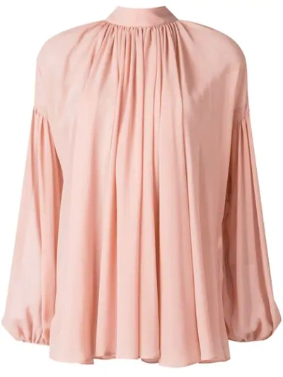 Stella Mccartney Tanya Silk Georgette Peasant Blouse In Pink