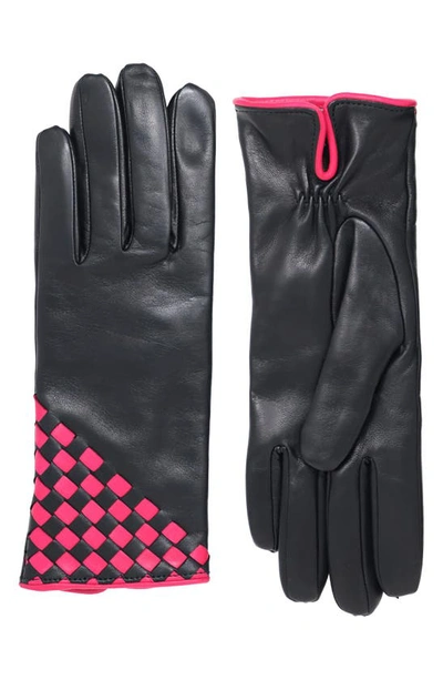 Nicoletta Rosi Cashmere Lined Leather Gloves In Black